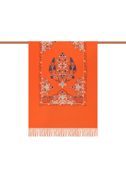 Turuncu Nakışlı Kışlık Şal modelleri