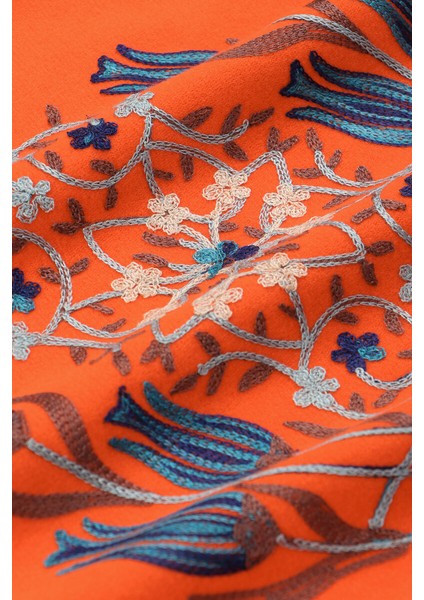 Turuncu Nakışlı Kışlık Şal fırsatları