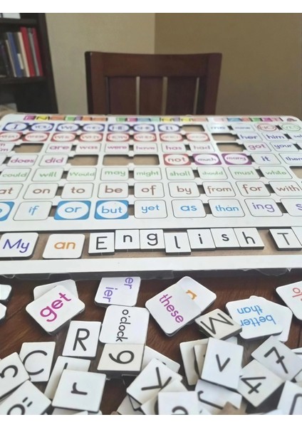 Ahşap Ingilizce Eğitim Seti (Ingilizce Öğreniyorum Tableti) - (Büyük Ölçü 39X29 Cm) modelleri