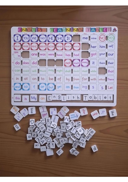 Ahşap Ingilizce Eğitim Seti (Ingilizce Öğreniyorum Tableti) - (Büyük Ölçü 39X29 Cm) indirimleri