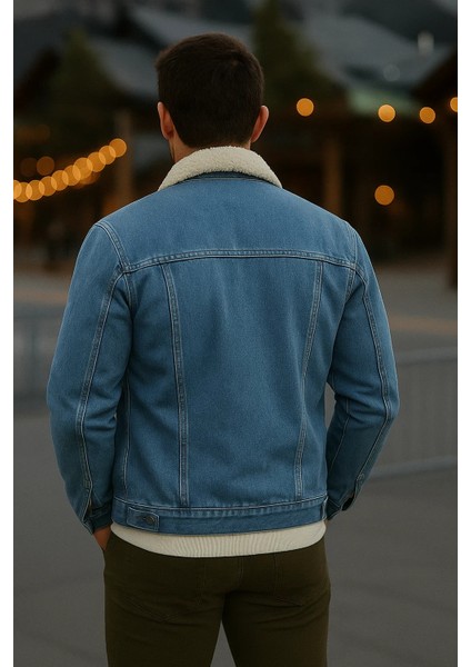 Erkek Kışlık Kalın Günlük Içi Kürk A.mavi Kot Ceket indirimleri