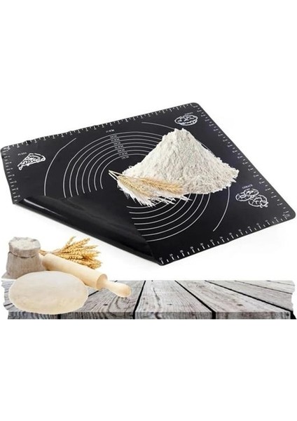 Silikon Çok Amaçlı Geniş Hamur Matı Hamur Açma Matı 40*50 cm (5361)