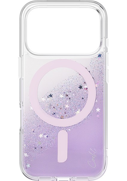 iPhone 17 Pro Uyumlu Kılıf M-Safe Şarj Özellikli Yıldız Simli Arka Yüzey Coehl Lyra Kapak Mor fiyatları