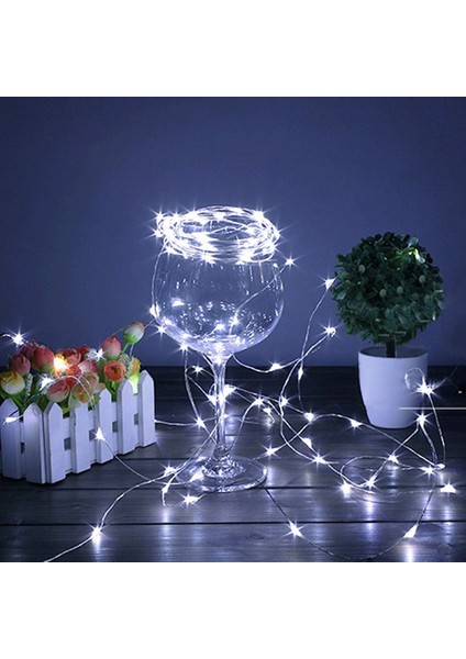 Pilli 5 Metre Dekoratif Peri LED Beyaz Aydınlatma Süsleme Lambası (4887) indirimleri