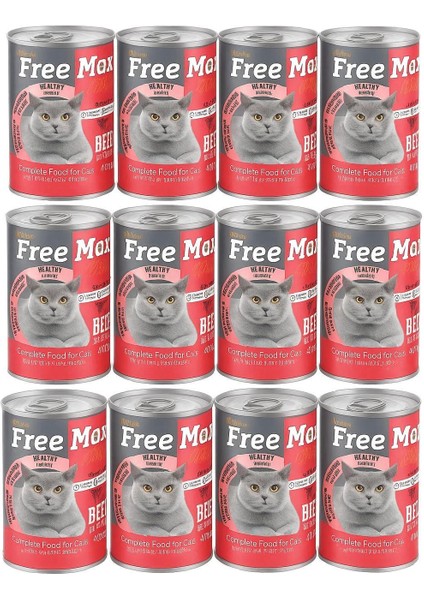 Plus Biftekli Kedi Konservesi 12 Adet 400 Gr