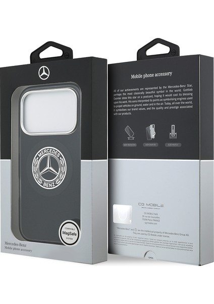 iPhone 17 Pro Kılıf Mercedes Benz Lisanslı M-Safeli Çift Katmanlı Pc Nostaljik Yıldız Kapak Siyah