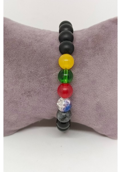 Doğal Taşlı (Siyah Oniks, Yeşim, Akik, Ametist, Dumanlı Kuvars) Çakra Bileklik fiyatları