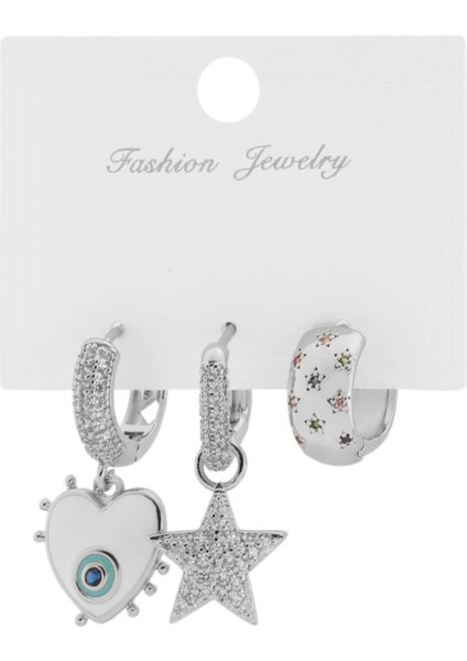 Üçlü Küpe Silver