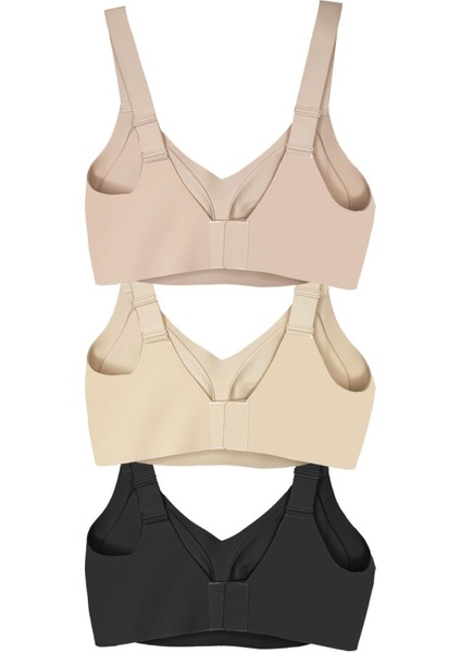 Lazer Kesim Dikişsiz Sütyen Büyük Beden Hayalet Sütyen Ayarlanabilir Askılı Agraflı - 3'lü Paket fiyatları