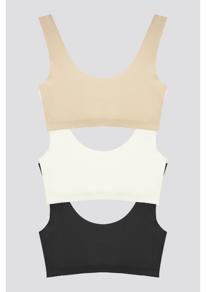 Dikişsiz Lazer Kesim Sütyen Pedli Kadın Hayalet Sütyen Dalga Detaylı - 3'lü Paket fiyatları