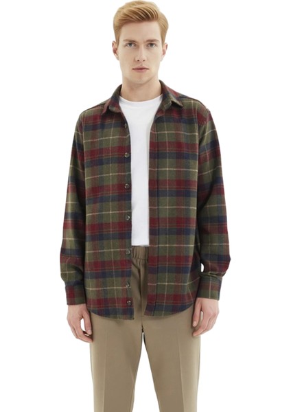 Erkek Regular Kesim Uzun Kollu Kareli Flanel Gömlek Kış Günleri Konforlu ve Şık Bir Tercih fırsatları