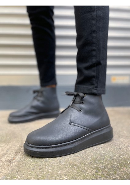 JY207 Oslo Bağcıklı Ortopedik Taban Cilt Erkek Spor Bot Cst - Siyah fiyatları