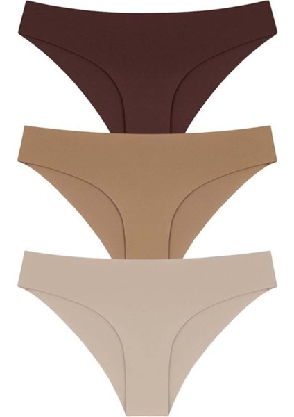 Lazer Kesim Kadın Bikini Külot 3'lü Paket-2