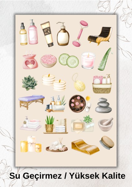 Kız Neşesi Spa Cilt Bakım Temalı Sticker Ajanda Bullet Journal YRM045