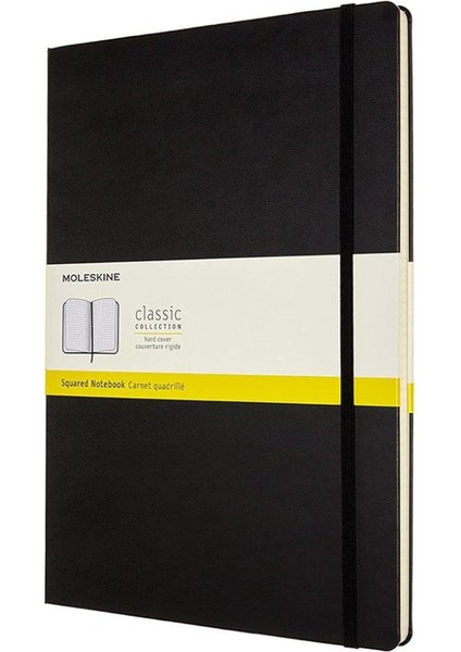 Notebook A4 Klasik Kareli Sert Kapak Siyah