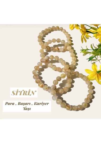 Sitrin Taşı Doğal Taş 8 mm Bileklik