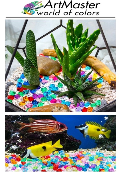 Renkli Plastik Kristal Taşlar 45 Li 1 Paket Dekoratif Oyuncak Elmas Taşlar Oyuncak Değerli Taşlar Akvaryum Masaüstü indirimleri