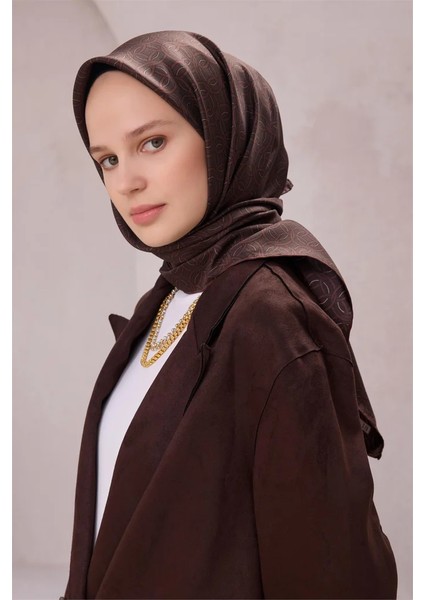 Geometrik Desen Ipek Twill Eşarp 4215D01 61