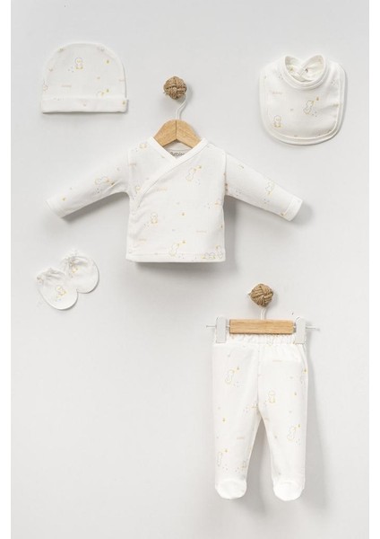 %100 Pamuk Civciv Desenli 5 Parça Yenidoğan Hastane Çıkışı Zıbın Seti BBTF.EKR.20133.03 fiyatları