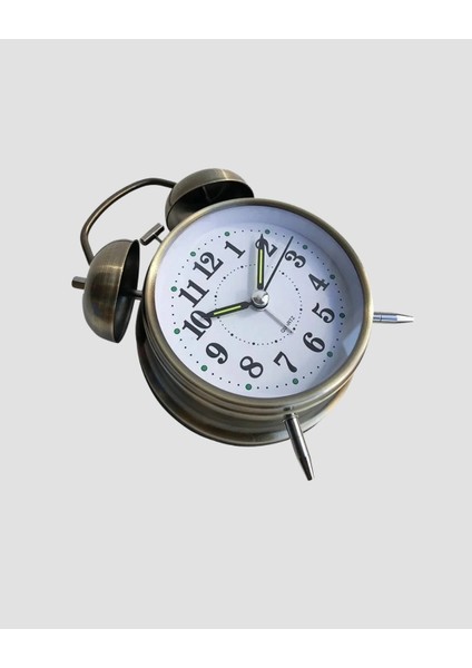 Buğz Nostaljik Büyük Boy Metal Masa Saati Bronz Kaplama ve Yüksek Sesli Alarm modelleri
