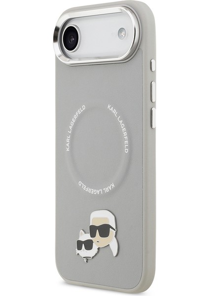 iPhone 17 Air Kılıf Karl Lagerfeld Lisanslı M-Safeli Metal Kamera ve Buton K&c Pu Deri Kapak Gri fiyatları