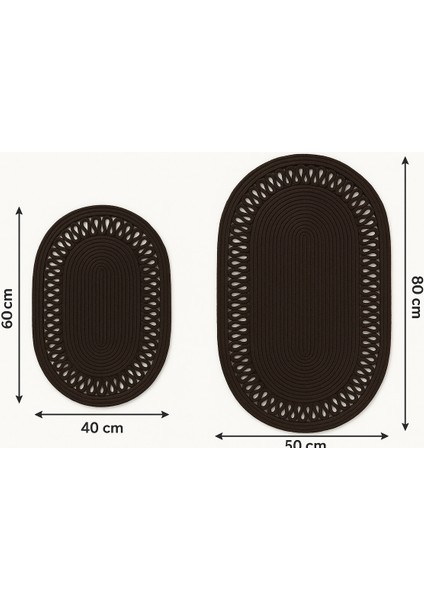 Terra 4’lü Banyo Seti – 2’li Oval Paspas & 2’li Oval Sepet, Doğal Halat Dokuma, El Yapımı - Premium