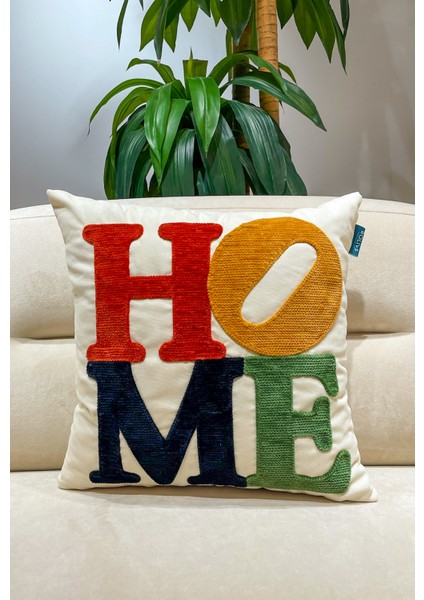 Home Yazılı Punch Panç Işlemeli Kırlent 47X47 cm Nk 2671 Modern Tasarım Yastık fiyatları