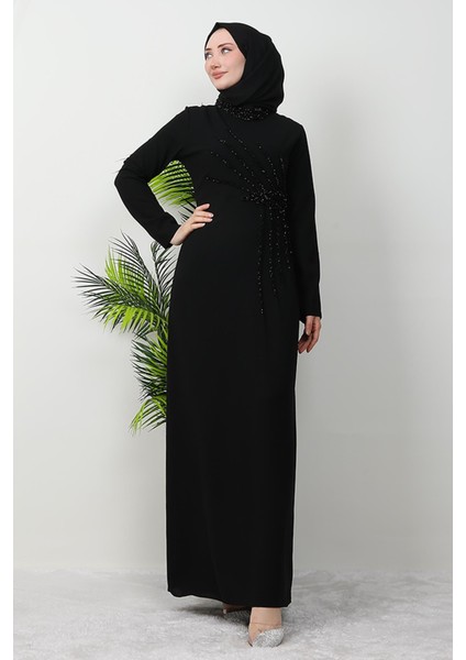 Gaye Taşlı Elbise Siyah