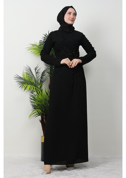 Gaye Taşlı Elbise Siyah modelleri