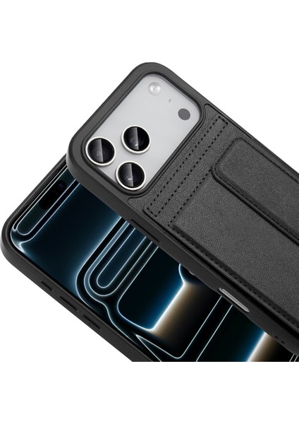 iPhone 17 Pro Kılıf Pu Deri Kartlıklı Zore Sevilla Kapak - Turuncu