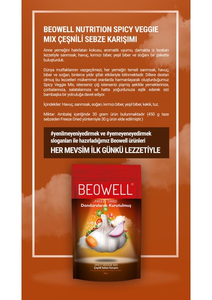 Spicy Veggie Mix – Freeze Dried Dondurularak Kurutulmuş Baharatlı Sebze modelleri