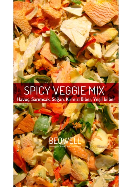 Spicy Veggie Mix – Freeze Dried Dondurularak Kurutulmuş Baharatlı Sebze