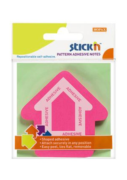 Hopax Stıckn Yapışkanlı Not Kağıdı (6 Adet) Ok Şekilli 50 Yp 70X70 mm Pembe 21542