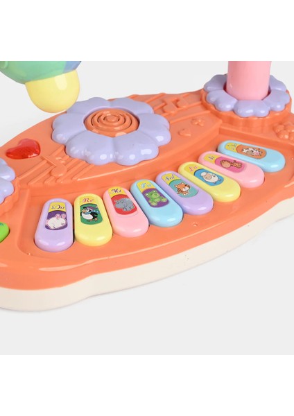 Işıklı Müzikli Bebek Piyanosu Eğitici Oyuncak, Sesli Döner Geometri Mekanizması Çocuk Motor Gelişimi indirimleri