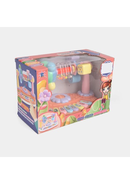 Işıklı Müzikli Bebek Piyanosu Eğitici Oyuncak, Sesli Döner Geometri Mekanizması Çocuk Motor Gelişimi