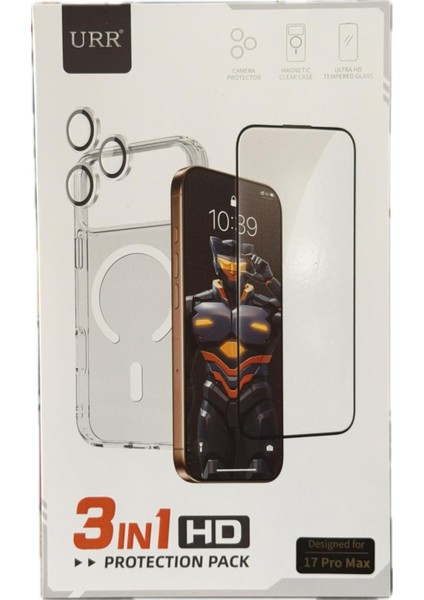 iPhone 17 Pro Max Urr Crystal Clear Magsafe 3in1 Ekran Koruyucu ve Kamera Lens Set fiyatları