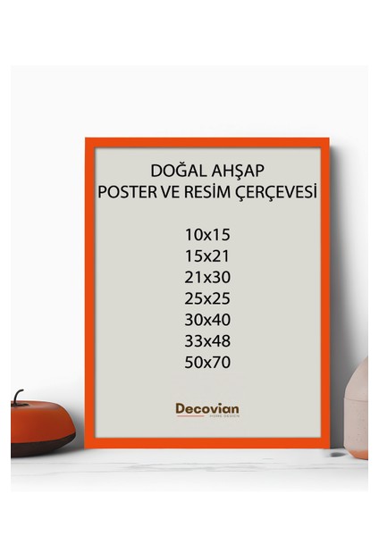 Doğal Ahşap Çerçeve -Boş Çerçeve-Resim Çerçevesi, Poster Puzzle Çerçevesi (Ön Korumalı,postersiz)