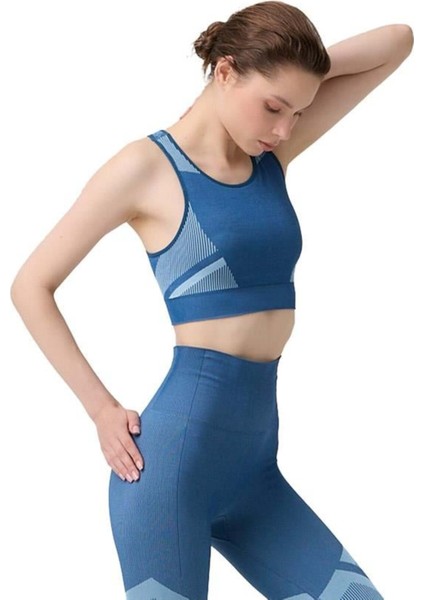 Seamless Sporcu Kalın Askılı Balensiz Kadın Crop Top Büstiyer