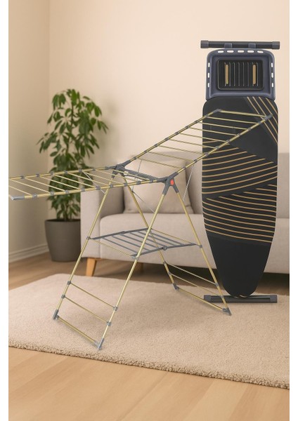 Deveicoğlu Venedik Ütü Masası + Kurutma Askısı Seti