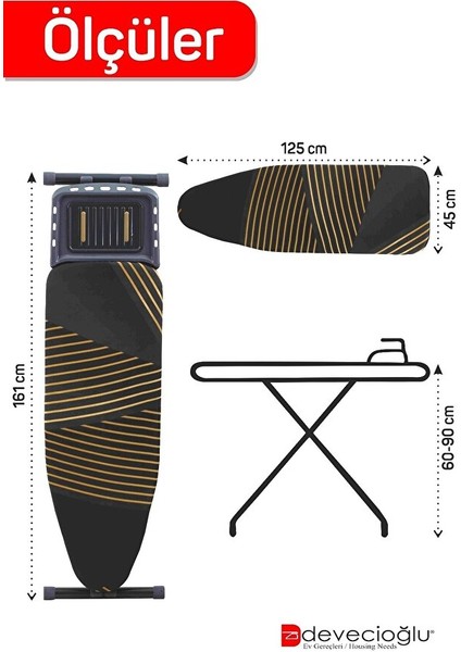 Deveicoğlu Venedik Ütü Masası + Kurutma Askısı Seti modelleri