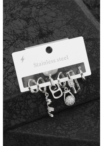 Çelik Altılı Küpe