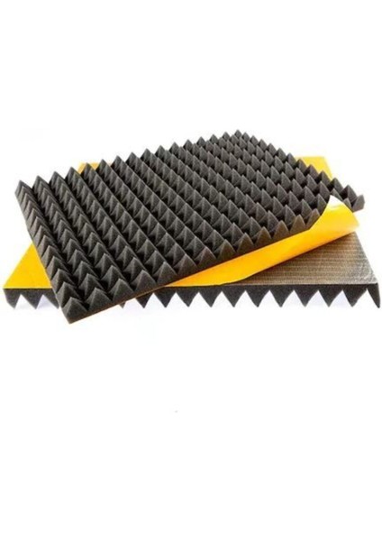 Ses Yalıtımı Akustik Piramit Süngeri Kendinden Yapışkanlı 40MM 50X50 90 Adet