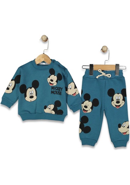 Erkek Bebek Şaşkın Gülen Fare Şardonlu Içi Polarlı Takım fırsatları