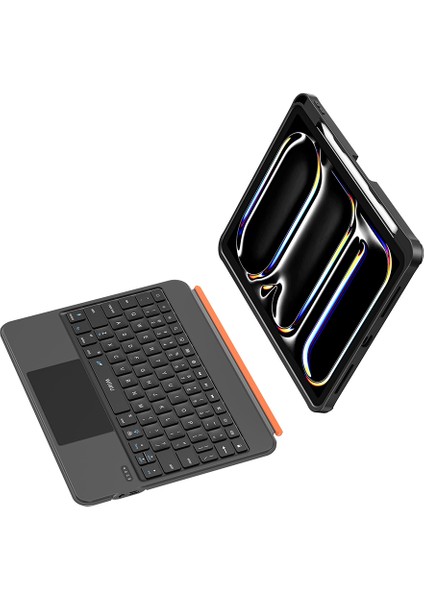 iPad Pro 13 2025 M5 Uyumlu Wiwu MK-007 Combo Pro Kalem Bölmeli Klavyeli Standlı Kılıf Siyah modelleri