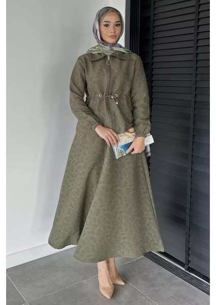 Kendinden Desenli Ceket Bel Lastikli Etek Tesettür Ikili Takım P-00019040 fiyatları