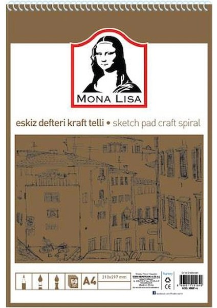Südor Eskiz Defteri Kraft Mix A4 Telli 100 gr 50 Yp MN23-4