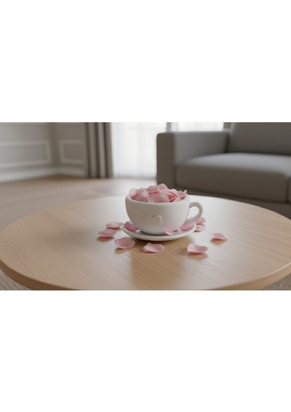 Kalp Detaylı Dekoratif Fincan Kase,sevgililer Günü Dekoratif Fincan,romantik Kalp Motifli Obje