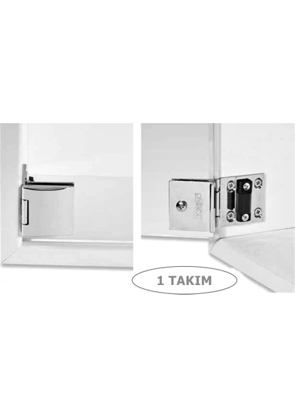 Osena Cam Menteşesi Metal Krom 6-8 mm Ayarlı 1 Takım