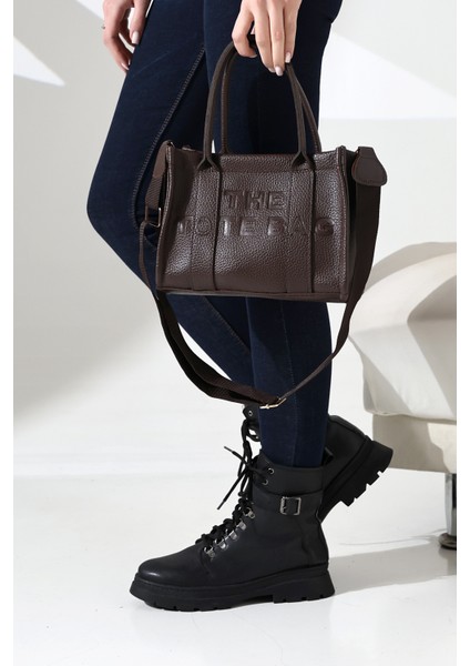 Çapraz Askılı The Tote Bag Suni Deri Acı Kahve Kadın Çantası,el,kol ve Omuz Çantası fiyatları