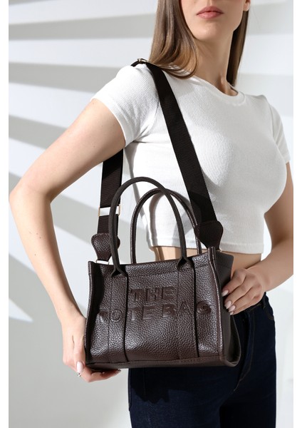 Çapraz Askılı The Tote Bag Suni Deri Acı Kahve Kadın Çantası,el,kol ve Omuz Çantası modelleri